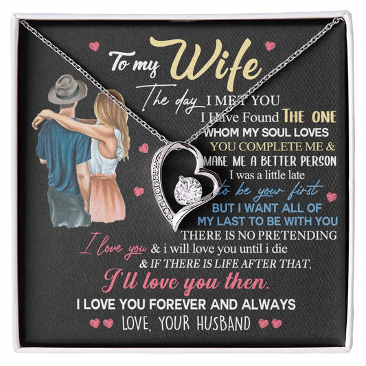 To My Wife From Husband - The Day I Met You - Forever Love Necklace