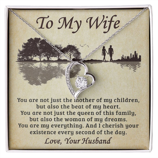 Wife The Beat Of My Heart - Forever Love Necklace - Gift For Wife From Husband