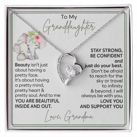 To My Granddaughter - Stay Strong - Forever Love Necklace