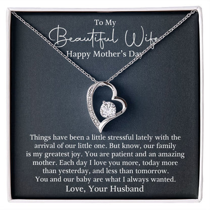 To Beautiful Wife - I Love You More - Forever Love Necklace