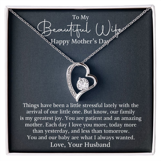 To Beautiful Wife - I Love You More - Forever Love Necklace