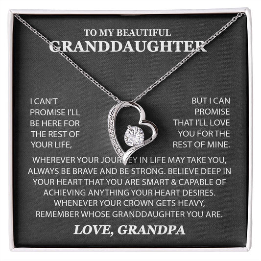 To My Granddaughter Necklace - Journey In Life - Gift For Granddaughter From Grandpa