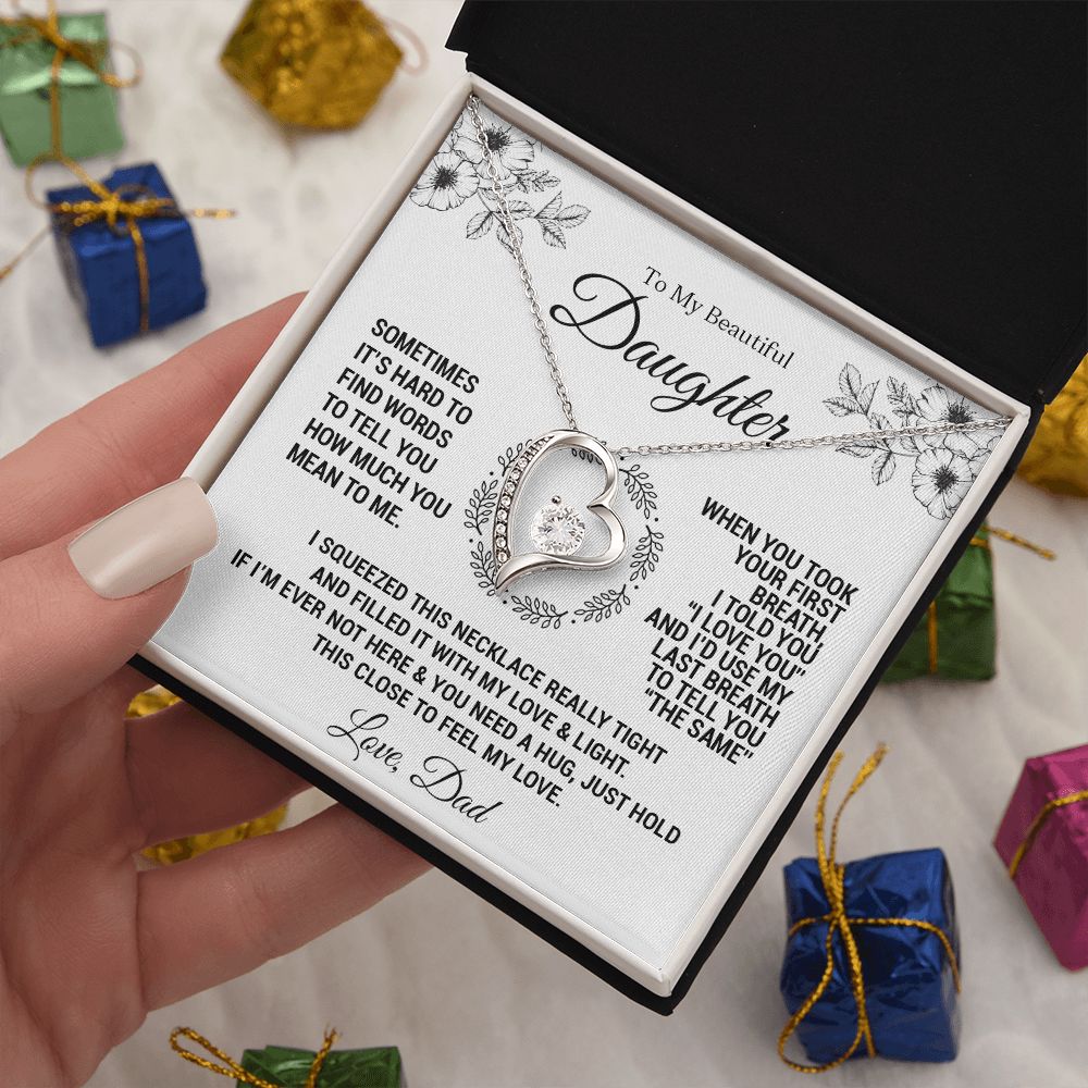 To My Daughter - When you took your first breath - Love Knot Necklace