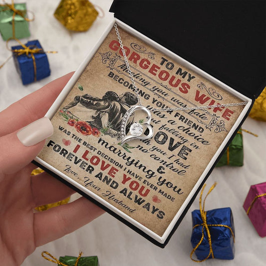 To My Gorgeous Wife - Meeting You Was Fate - Forever Love Necklace