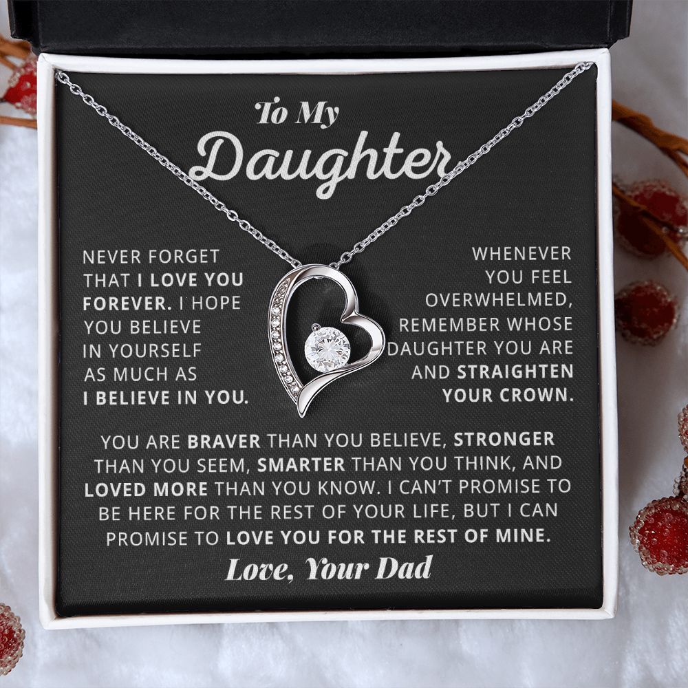 Daughter Believe In Yourself - Forever Love Necklace - Gift For Daughter From Dad