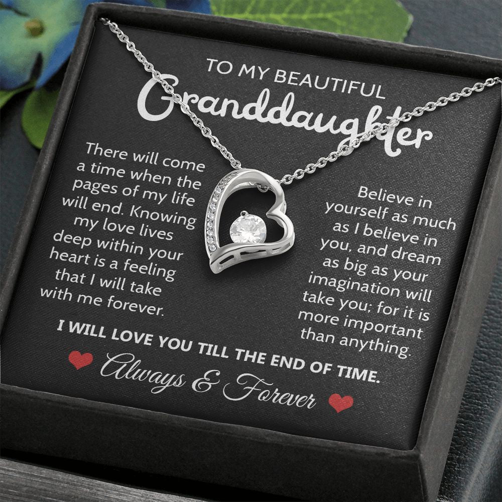 To My Granddaughter - Believe In Yourself - Forever Love Necklace