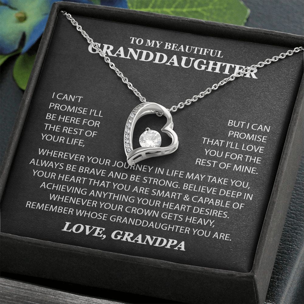 To My Granddaughter Necklace - Journey In Life - Gift For Granddaughter From Grandpa