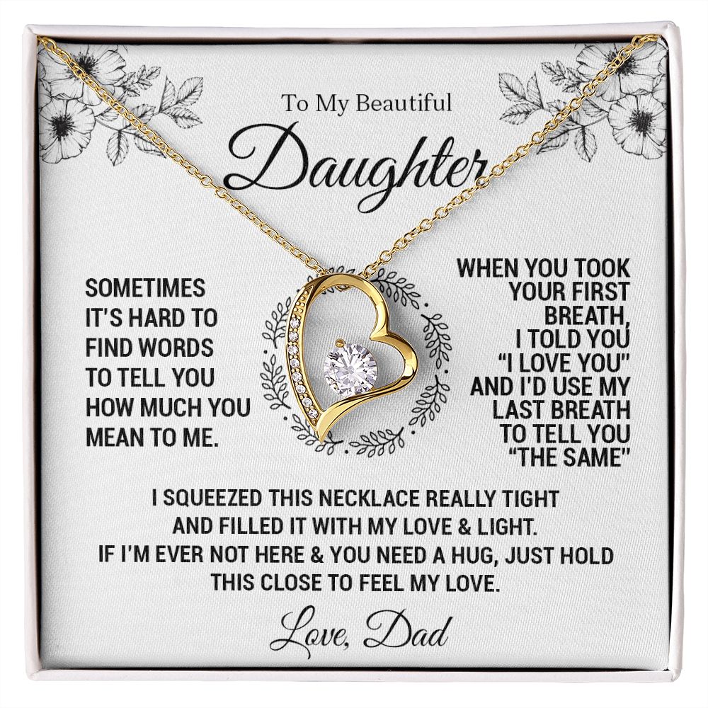 To My Daughter - When you took your first breath - Love Knot Necklace