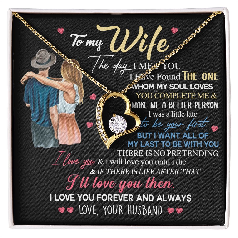 To My Wife From Husband - The Day I Met You - Forever Love Necklace