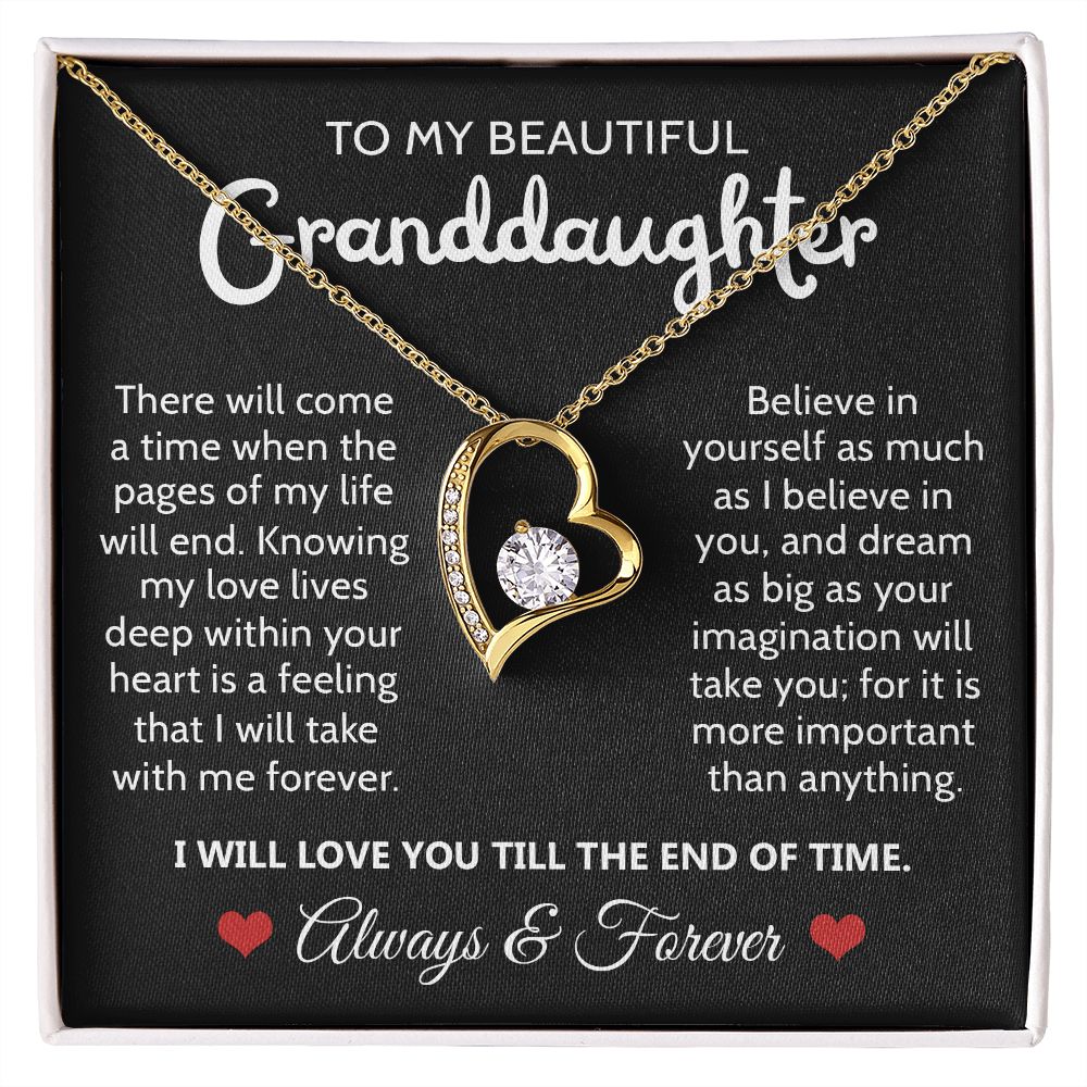 To My Granddaughter - Believe In Yourself - Forever Love Necklace