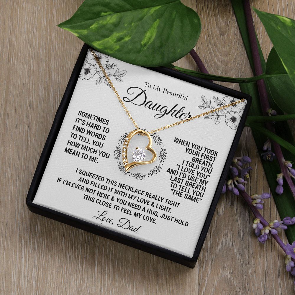 To My Daughter - When you took your first breath - Love Knot Necklace