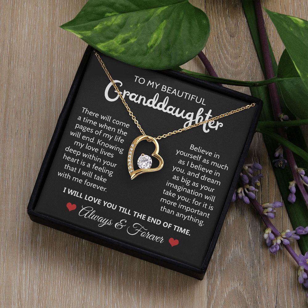 To My Granddaughter - Believe In Yourself - Forever Love Necklace