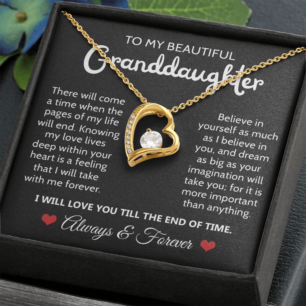 To My Granddaughter - Believe In Yourself - Forever Love Necklace